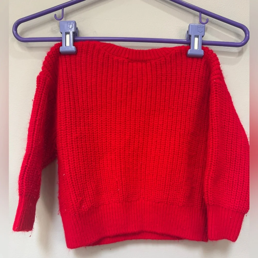 Disney Junior Minnie Mouse Girls Red Knit Sweater Size 2T